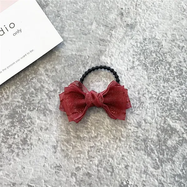 hair rope 8 10 шт./лот, Модный милый бант, Шпилька для волос, однотонный цвет, простой бант, аксессуары для волос, пряжа, заколка для волос, конский хвост, Очелье - Цвет: hair rope 8