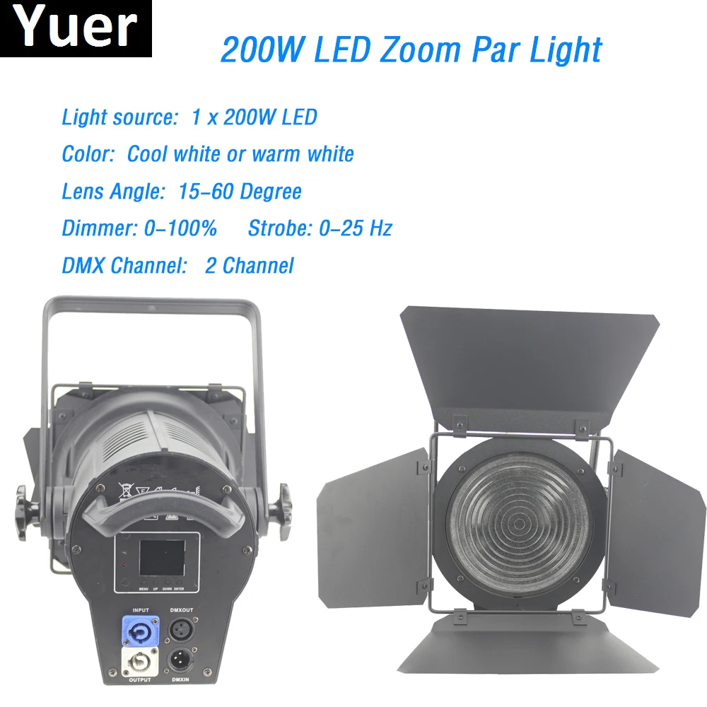 200 Вт белый Led Zoom Par свет DMX512 с 15 60 градусов угол объектива