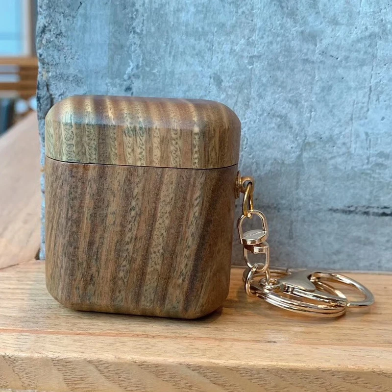MaracaiboLignumVitae Жесткий Чехол для AirPods, защитный чехол из твердой древесины, противоударный чехол для Apple, чехол для зарядки наушников с украшениями - Цвет: MaracaiboLignumVitae