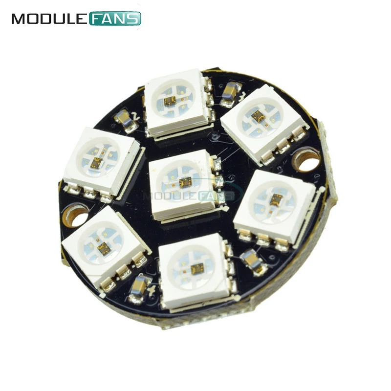 7 битная светодиодная кольцевая лампа WS2812 5050 RGB со встроенными драйверами для Arduino