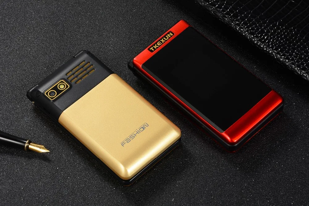 Двойной экран флип-телефон TKEXUN G300 2,6 дюймов MP3 MP4 один клавишный циферблат телефон большая русская клавиатура старый человек Мобильный телефон PK X9 X6