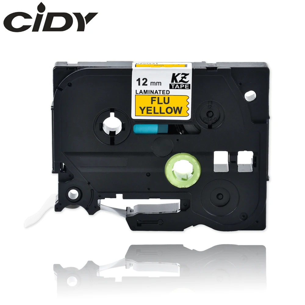 CIDY совместимый tze C31 Tz TZ TZE черный на флуоресцентной желтой ламинированная