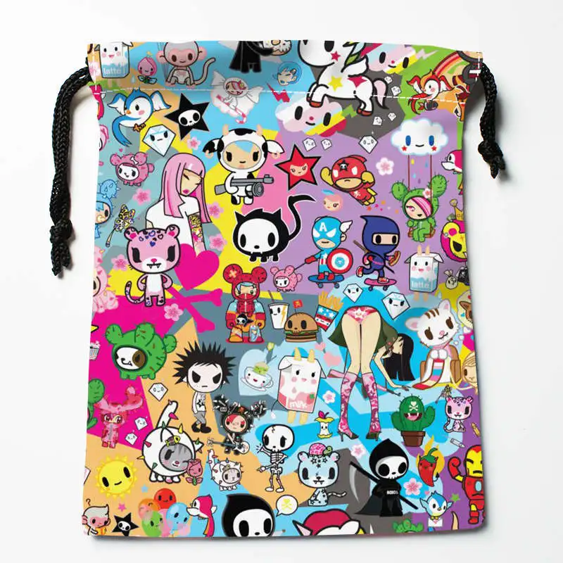 Новое поступление Tokidoki Сумки на шнурке на заказ для хранения с принтом, сумки для хранения, размеры 18X22 см - Цвет: Цвет: желтый