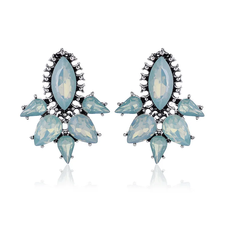 LUBOV разноцветные акриловые хрустальные Каменные каплевидные серьги-гвоздики