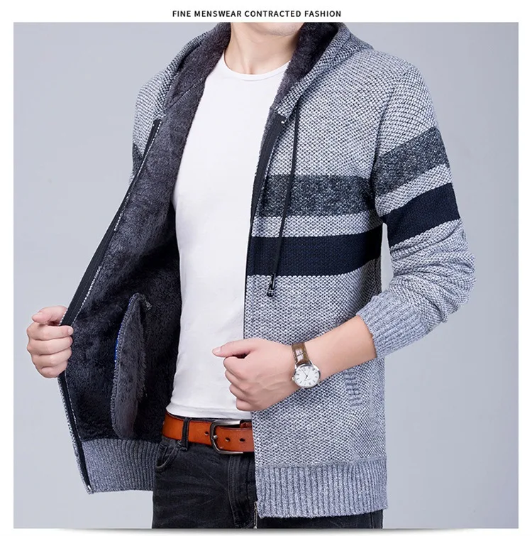 Мужская одежда свитер Homme кардиган мужские тонкие теплые толстые Полосатые Шляпы