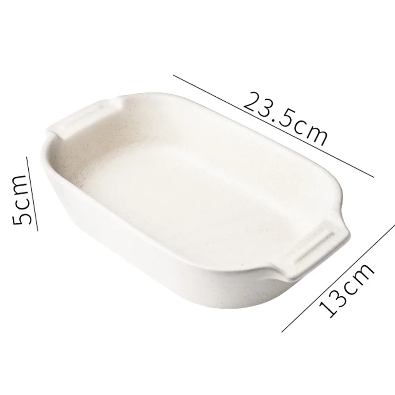 white baking tray 5 цветов, керамическая бинауральная прямоугольная тарелка для сыра, противень для выпечки, тарелка для западных блюд, миска для духовки, высокая температура 600C - Цвет: white baking tray