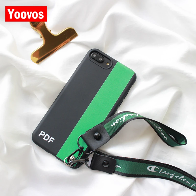 Yoovos новый простой белый и зеленый в полоску телефон чехлы для IPhone 7 6 8 чехол Iphone Plus