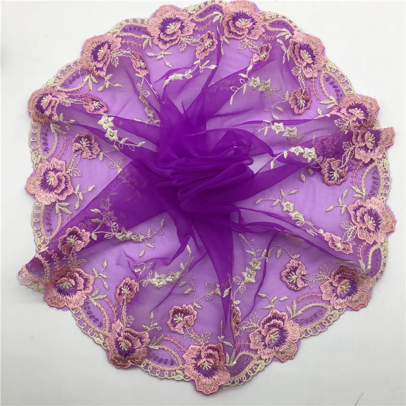 

Beautiful 1m/lot Flower and Lace AppliqueTrim Feather Embroidery Lace Doll Fabric, DIYCollar Fabrics for Sewing Supplies Crafts