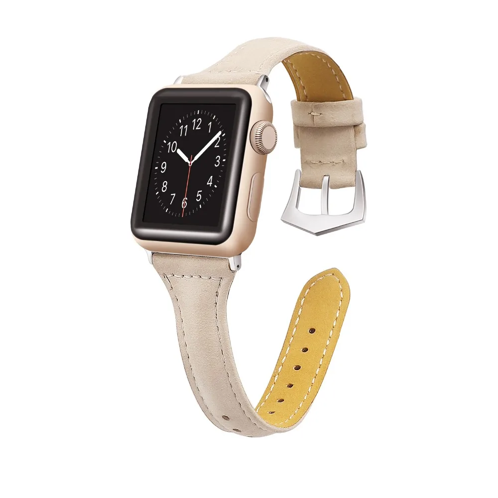 Кожаный ремешок для Apple Watch ремешок 40 мм 44 мм iWatch ремешок 38 мм 42 мм тонкий ремень ремешок для часов Браслет Apple watch 5 4 3 2 1 38 40 42