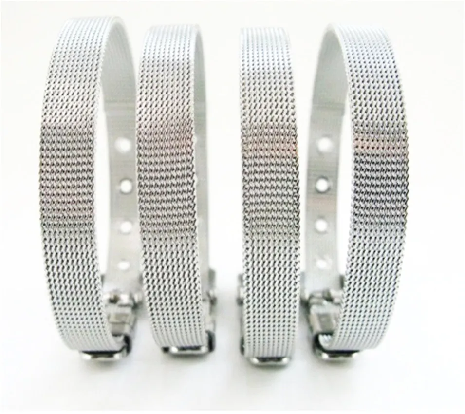 Женский сетчатый Браслет из нержавеющей стали подвески-слайды для изготовления