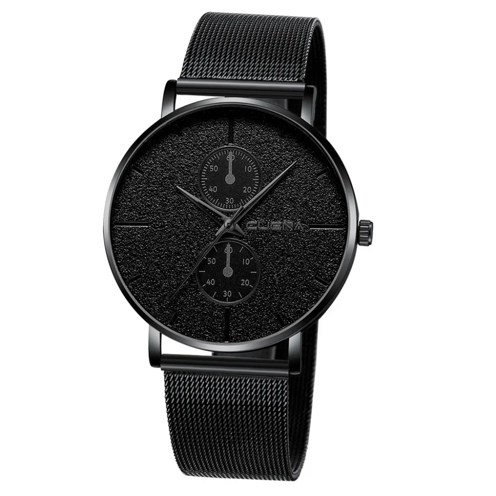 Мужские и женские часы деловые Роскошные модные повседневные серебристые черные