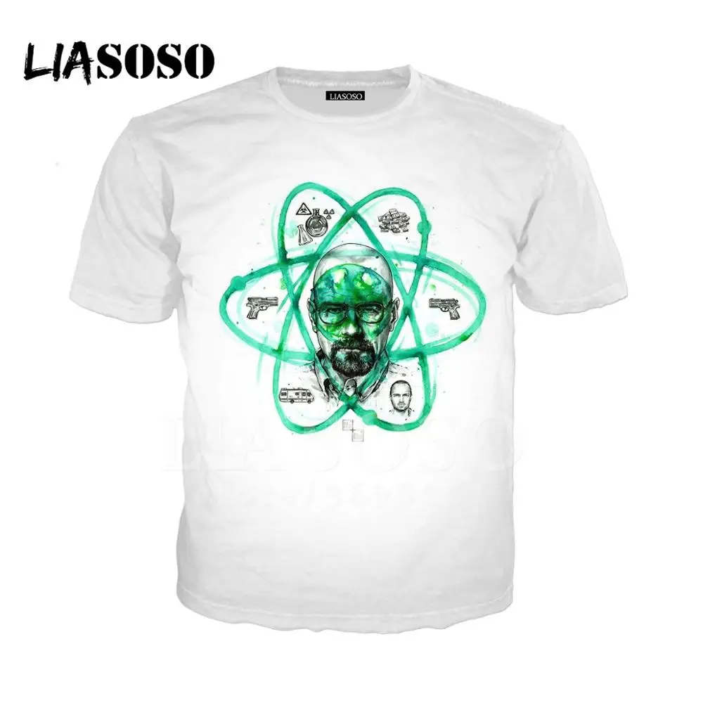 3 LIASOSO, 3D принт, для женщин и мужчин, Breaking Bad, Heisenberg, смешная, приготовление пищи, время приключений, футболка, летняя футболка, o-образный вырез, повседневные топы, X1407 - Цвет: 3