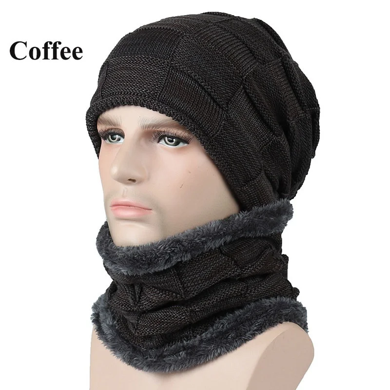coffee Зимние лыжные нагрудники для мужчин и женщин, маска для сноуборда, Балаклава, верхняя одежда для верховой езды, лыжная шапка с черепом вязаные шапочки шерстяные вязаные лыжные шарфы, шапка - Цвет: coffee