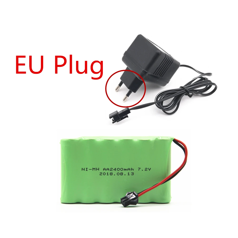 7,2 v 2400 mah AA Ni-MH аккумулятор с зарядным устройством большой емкости электрический игрушечный аккумулятор дистанционный автомобиль корабль Робот Перезаряжаемые 7,2 v 2400 mah - Цвет: 1B EU