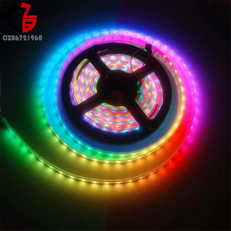 WS2812B RGB Светодиодная лента светильник 5 в 5050 адресная Диодная лента Ambi светильник для гирлянды ТВ ПОДСВЕТКА автомобиля Кухня аквариум