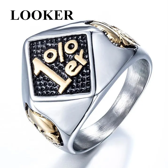 LOOKER оптовая продажа 1% ярких ювелирных изделий из нержавеющей стали Золотая