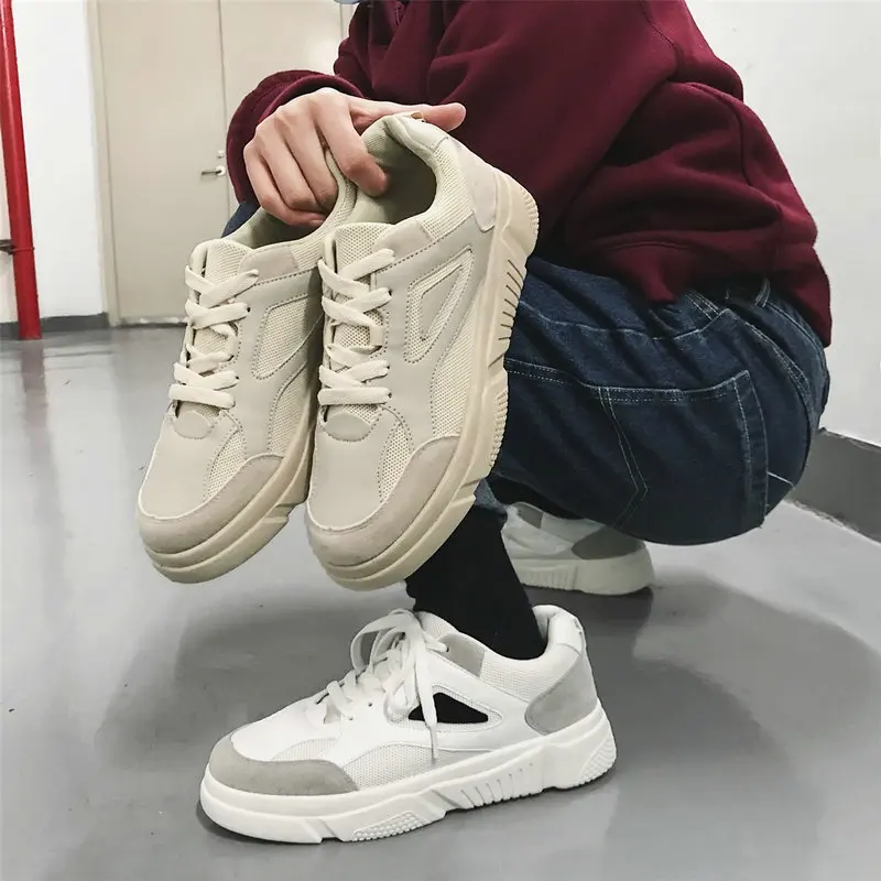 Мужские дышащие кроссовки на шнуровке черные повседневные туфли плоской подошве