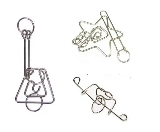 

Set of 3PCS IQ Metal Brain Teaser Wire Puzzles Game