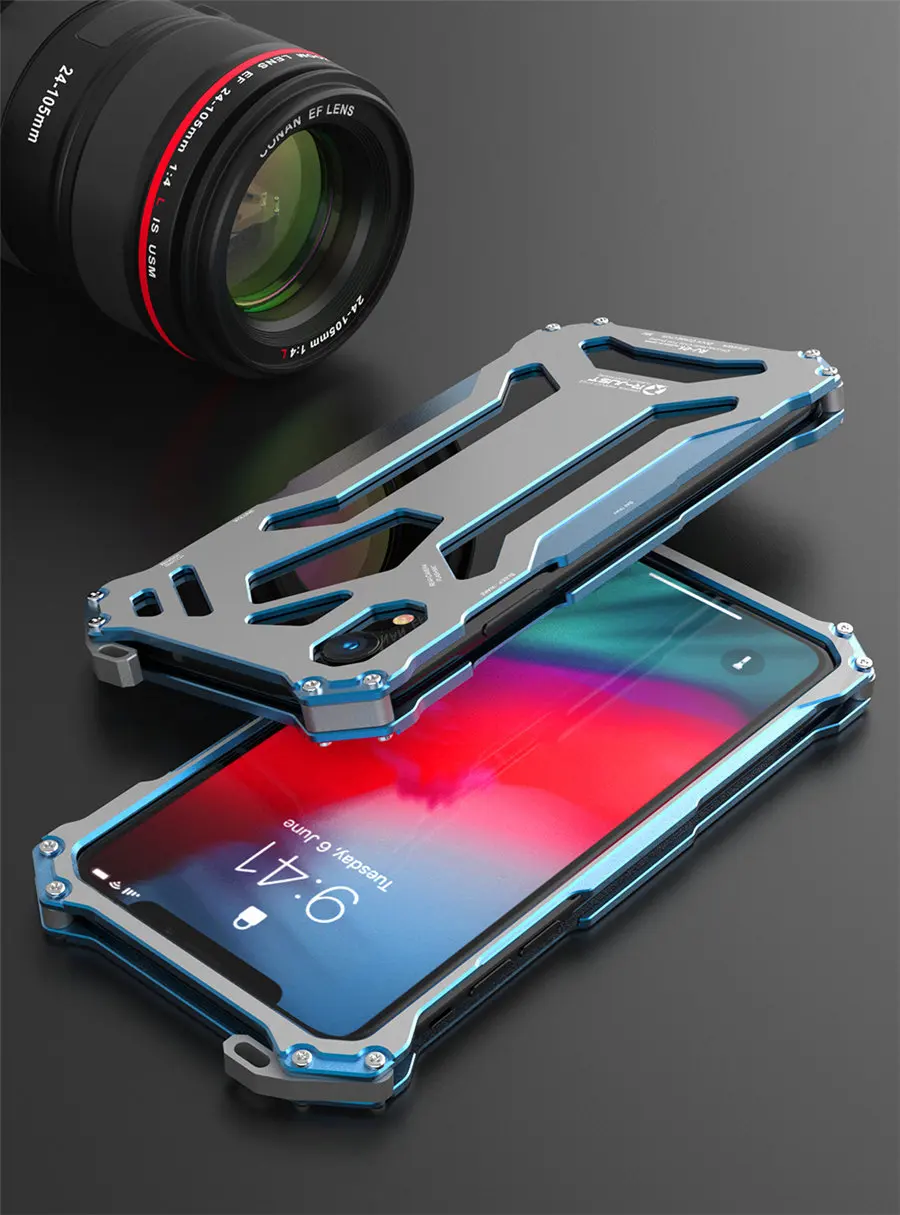 R-JUST Gundam металлический чехол алюминиевый чехол для iPhone Xs Броня противоударный чехол для телефона s для iPhone Xs/X/XR/Xs Max