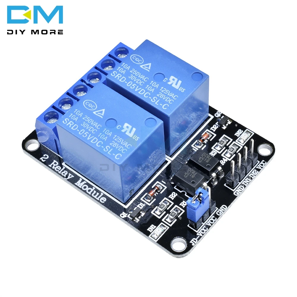 Двухканальный релейный модуль 5 в с оптомуфтой для Arduino 8051 AVR PIC DSP ARM MSP430 TTL Logic AC 250 В