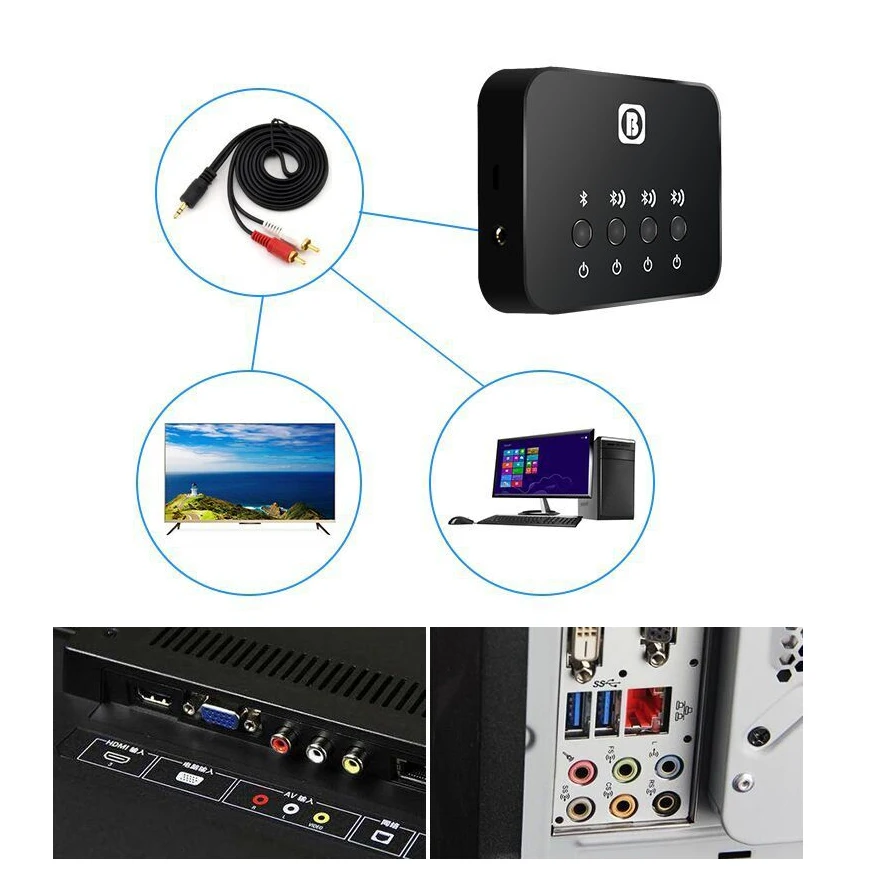 Мини оптический Bluetooth передатчик Aptx 1-3 мульти-пара для ТВ Dual Link Беспроводной музыкальный аудио адаптер для динамика