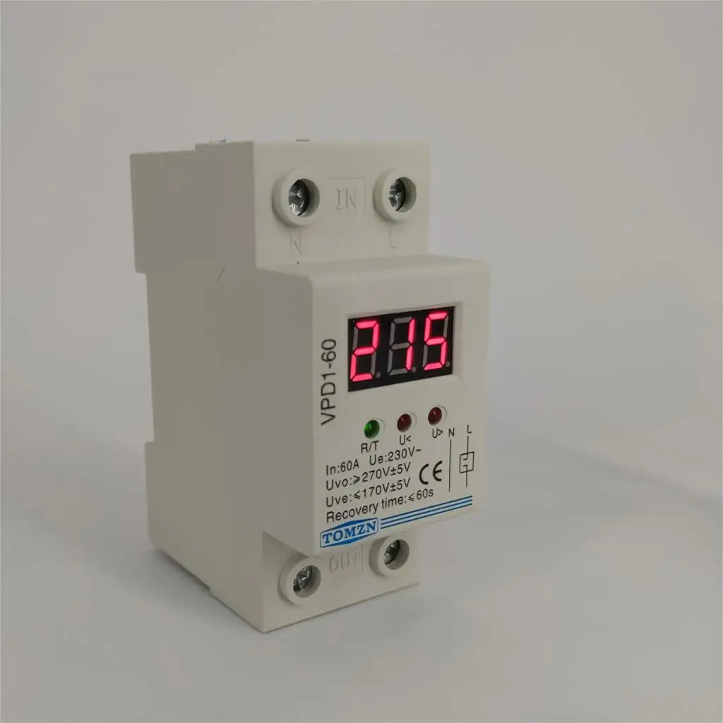 40A 60A 220V автоматическое переподключение Защита от перенапряжения защитное устройство реле с Вольтметр монитор напряжения