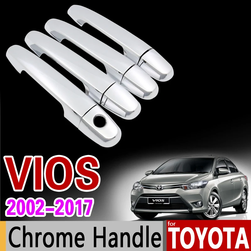 Хромированная ручка для Toyota VIOS 2002 2017 XP40 XP90 XP150 Soluna Vios Belta 2008 2012 2014 аксессуары