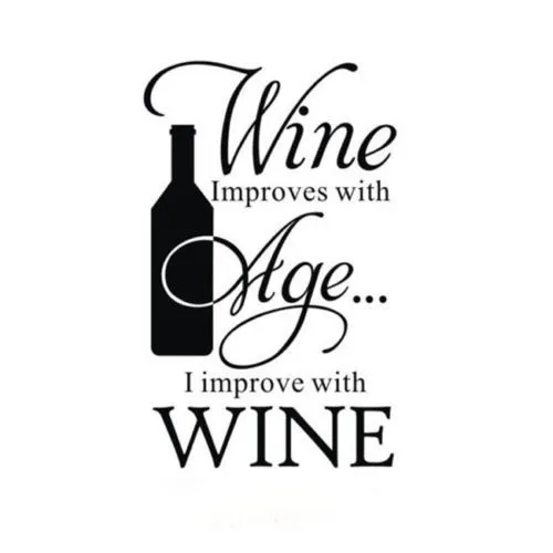 Наклейки для кухни вино улучшает с возрастом я улучшает Winebottle Цитата стикер стены Бар Кухня Декор наклейки для настенной плитки D726