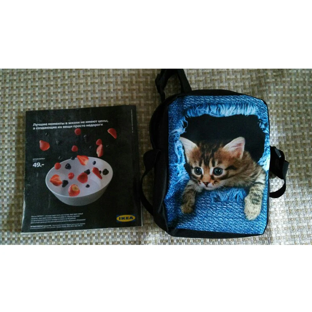 

Coloranimal Cute Denim Cat School Bag for Kids Boys Stylish Mini Shoulder Bag Girls Kindergarten Small Bookbag Cross Body Bag