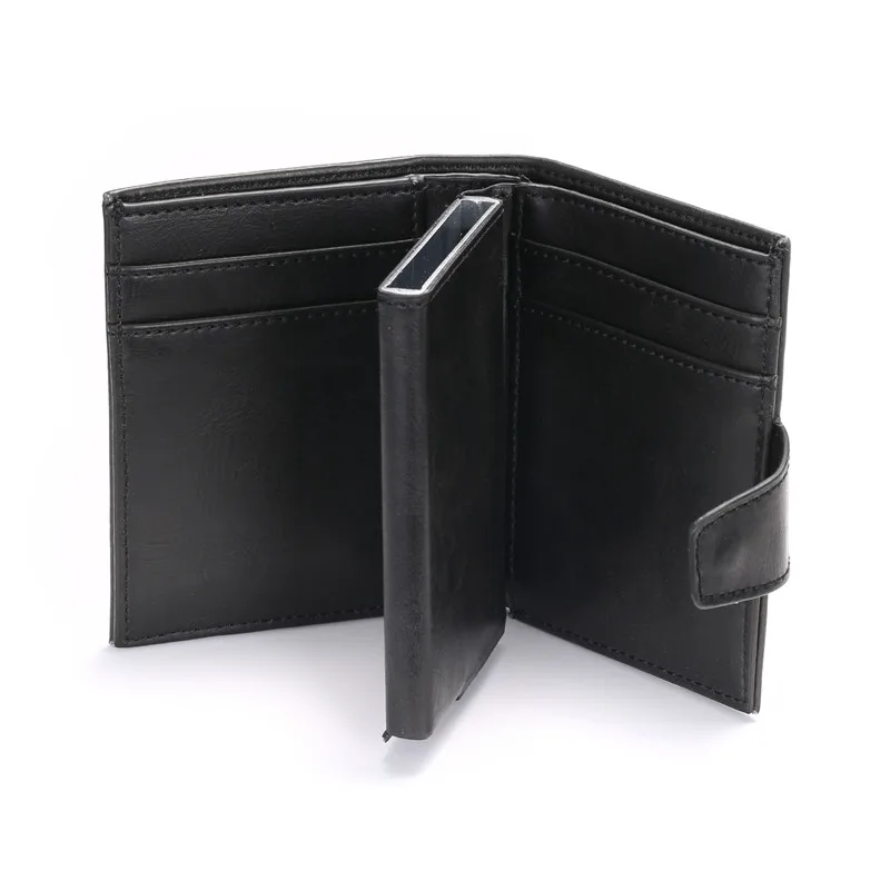 ZOVYVOL Rfid мужчин карты pop up кошелек кожа металл тонкий бумажник кошелек для денег мужской короткий клатч магия smart маленький кошелек