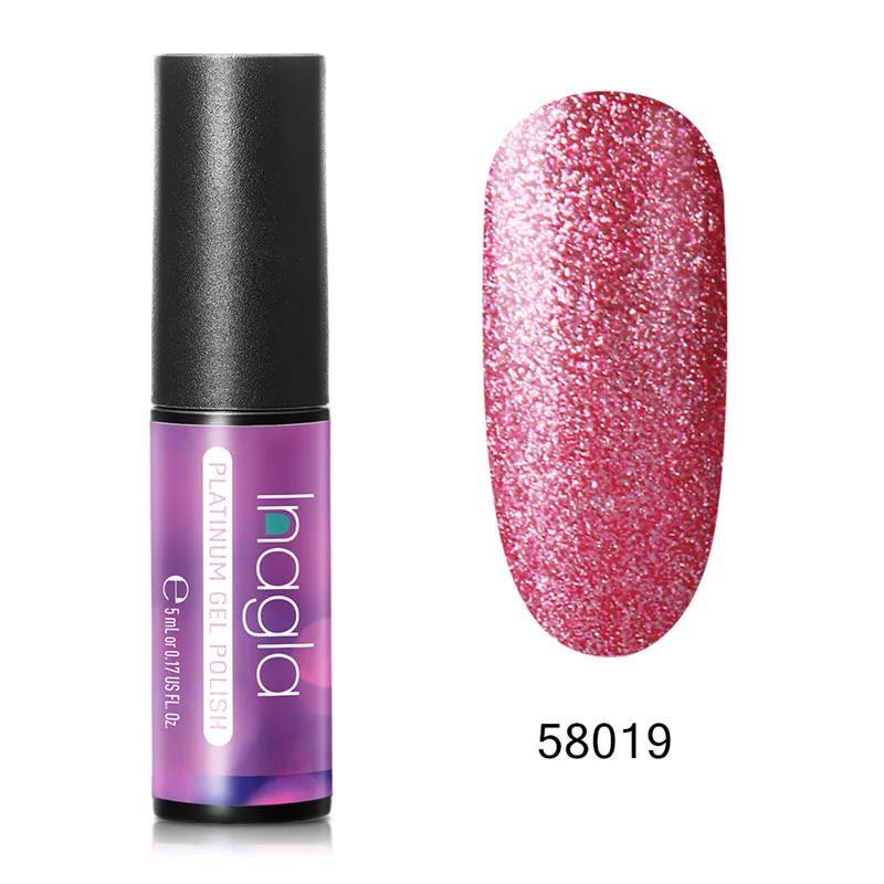Inagla 5 мл Платиновый Гель лак для ногтей Полупостоянный УФ гель Bling Color Gellak Top Coat