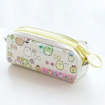 White Kawaii Molang, большой чехол на молнии из искусственной кожи, школьный пенал, сумка для хранения канцелярских принадлежностей, чехол для карандашей, материал escolar, для офиса - Цвет: White