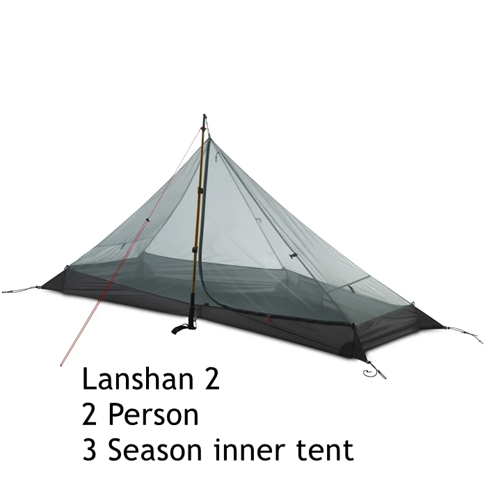 3 Season Inner Tent 3F UL GEAR LanShan 2 человек наружная Сверхлегкая палатка для кемпинга 3 сезона профессиональная 15D Silnylon Бесшумная палатка - Цвет: 3 Season Inner Tent