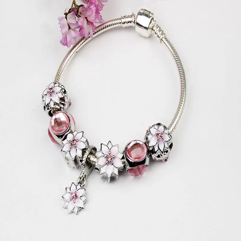 Розовые лепестки бусины металлическая индивидуальность креативные ювелирные