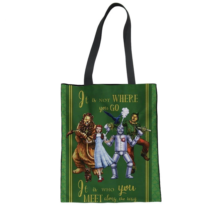 LMF5491Z22 Сумка-тоут WHEREISART THE WIZARD OF OZ, Женская Холщовая Сумка для покупок, женская пляжная дорожная посылка, переносная Складная Прямая поставка - Цвет: LMF5491Z22