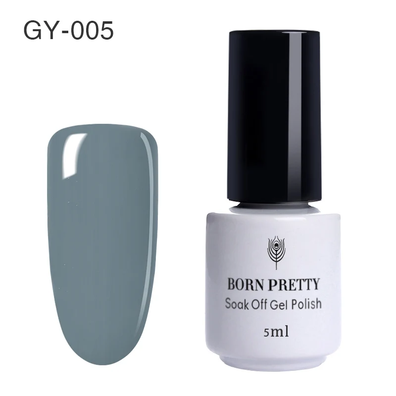 GY-005 BORN PRETTY, 5 мл, серая серия, шикарный УФ-гель для ногтей, замачиваемый, УФ светодиодный Гель-лак для маникюра, Гель-лак для УФ-лампы - Цвет: GY-005