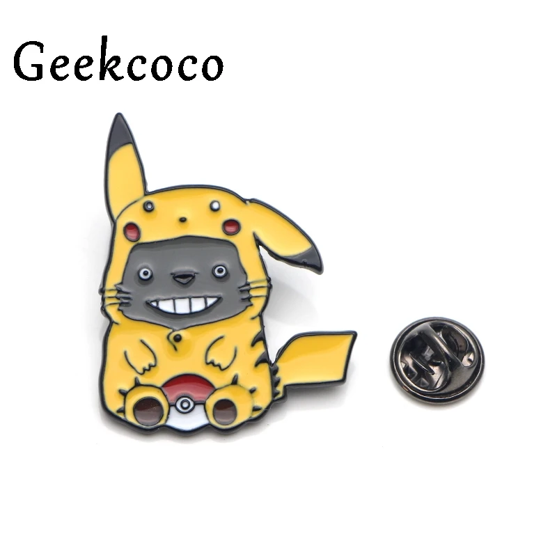 Totoro Pikachu Zinc Alloy Cartoon Pins for men women Shirt Charm insignia Clothes backpack Accessory medal Badge Brooches J0137