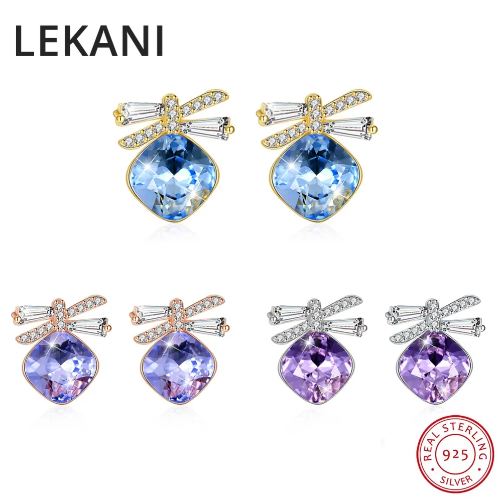 

Серьги-гвоздики женские из серебра 925 пробы с квадратными кристаллами