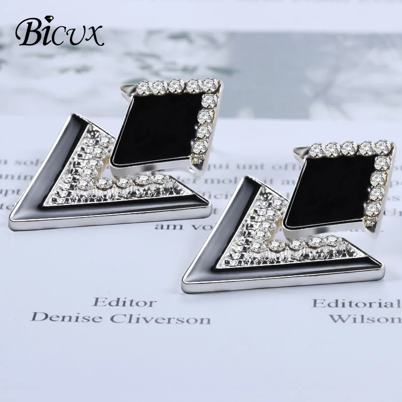 BICUX корейские массивные серьги капли с геометрическим треугольником и