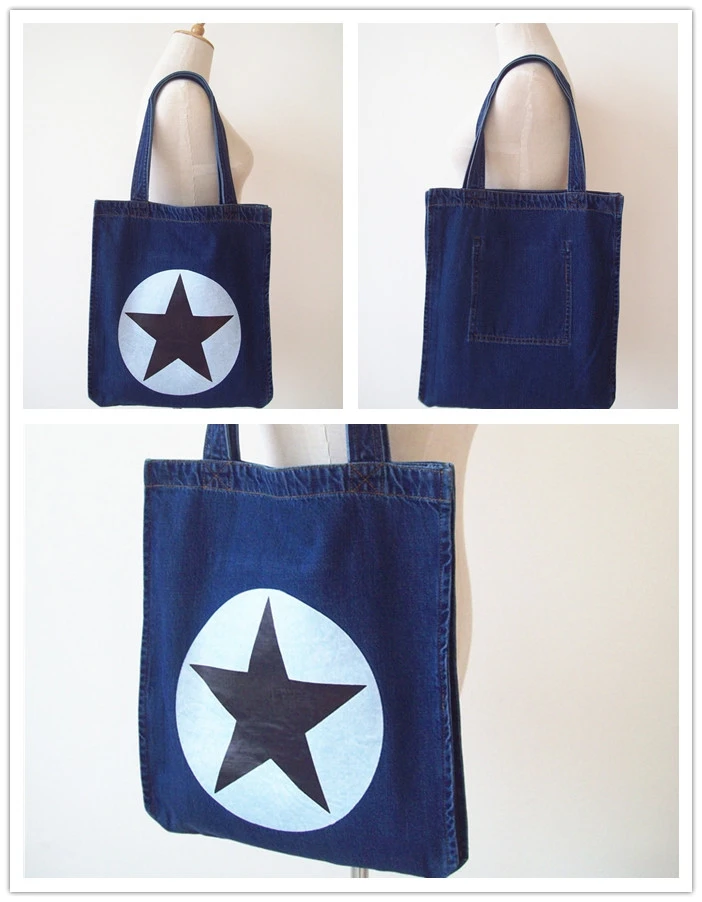 Модные Простые винтажные джинсы с принтом джинсовые женские сумки для девочек