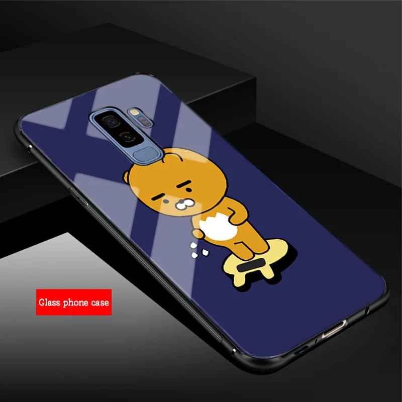 Со смешными героями из мультфильмов какао чехол закаленное Стекло чехол для телефона для samsung Galaxy A6 A6S A8 A8S J6 J8 S8 S9 S10 PLUS, NOTE 8, 9 - Цвет: B19040408-08.jpg