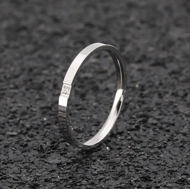 Silver Модные красивые Нержавеющая сталь Для женщин кольцо с кристаллом розовое золото/серебро/золото влюбленных Кольца обручальное кольцо Bague Aneis 10 шт./лот - Цвет основного камня: Silver