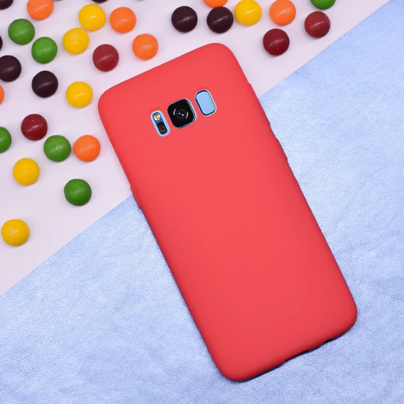 Однотонный защитный чехол для мобильного телефона samsung S8 матовый Силиконовый