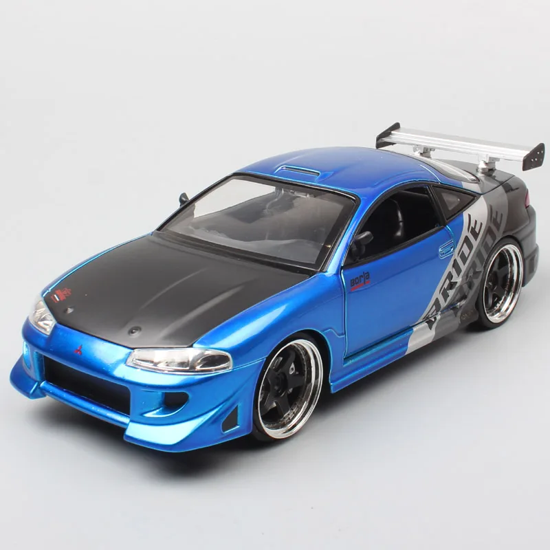 1/24 Jada 1995 Mitsubishi Eclipse, гоночные литые автомобили, металлическая спортивная модель автомобиля, масштабные игрушки, миниатюрный подарок для мальчика