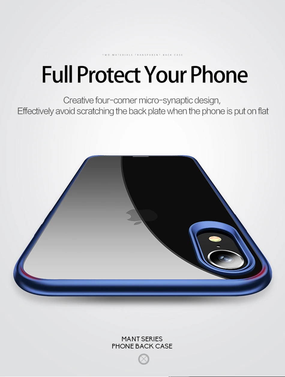 Новейший USAMS мобильный чехол для телефона для iPhone XR XS MAX чехол Полный Защитный ТПУ PC прозрачная задняя оболочка для iPhone Apple