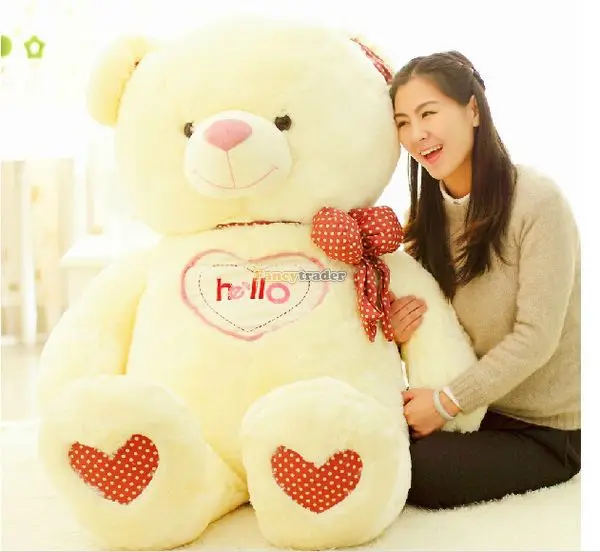 

Fancytrader 59'' / 150cm Cute Soft Stuffed JUMBO Plush Hello Teddy Bear Toy, 2 Colors Available! Free Shipping FT50112