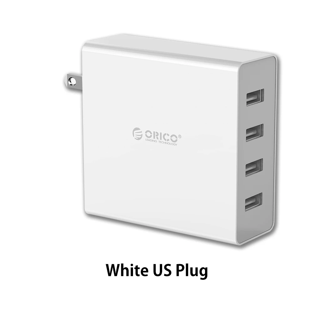 ORICO 4-портовое настенное зарядное устройство USB для телефона Быстрая зарядка 5V2. 4A* 4 6A30W зарядное устройство для планшета Pad для iphone samsung Xiaomi - Тип штекера: White US Plug