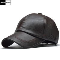 northwood high quality leather cap for men solid winter pu leather baseball caps brand snapback hat bone masculino fitted hats
