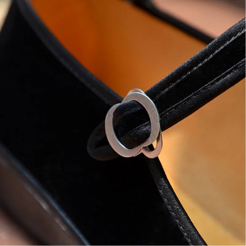 Туфли Мэри Джейн на плоской подошве для танцев китайские черные туфли в стиле