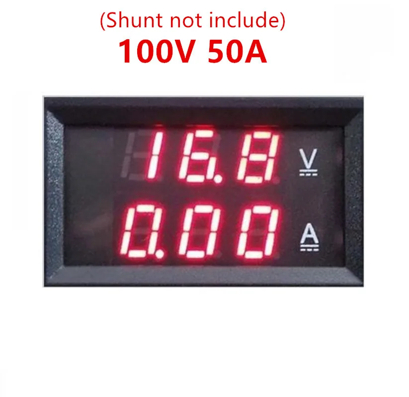 Red Red 50A DC 0-100V 10A 50A 100A электронный цифровой вольтметр Амперметр постоянного тока 0,56 ''светодиодный Дисплей Напряжение Регулятор Вольт Ампер Измеритель Тока Тестер - Цвет: Red Red 50A